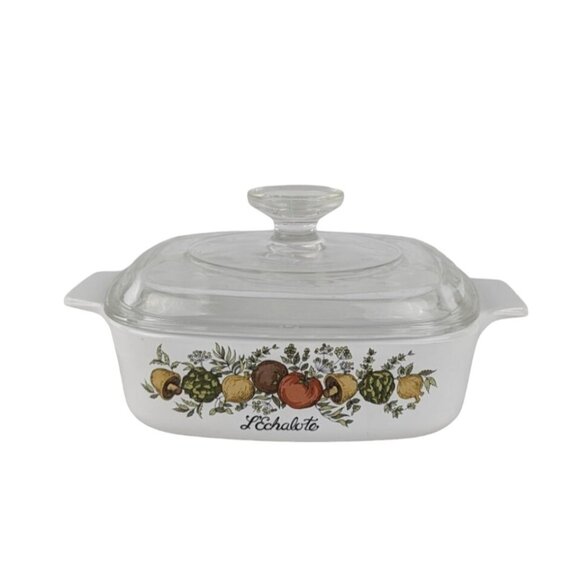 Corning Ware Other - L'Echalote Corning Ware Spice of Life A-1-B Casserole Dish Pyrex Lid Vtg 1 Qt